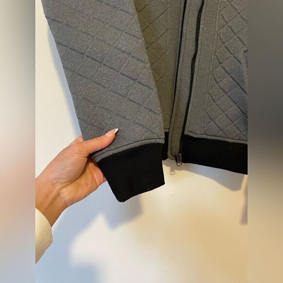 Athleta Infusion Grey Quilted Bomber Jacket - Picture 7 of 11